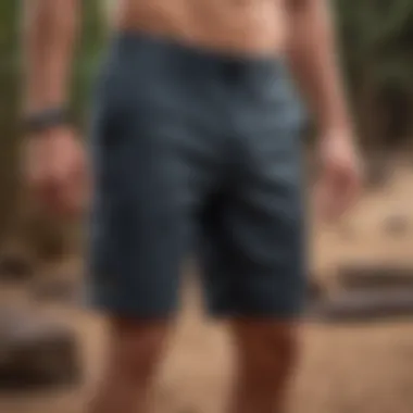 Active individual wearing Ripcurl walk shorts while engaging in outdoor activity