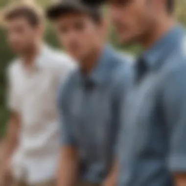 Community and Versatility of RVCA Shirts Group of athletes sporting RVCA button shirts in an outdoor setting