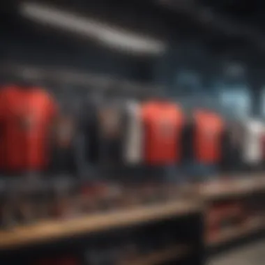 Vibrant Display of RWBY T-Shirts Stylish RWBY t-shirts displayed in a vibrant store setting.