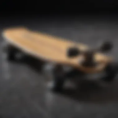 Elegant Craftsmanship of Bamboo Longboard Close-up view of Sector Nine bamboo longboard showcasing its unique wood grain and finish