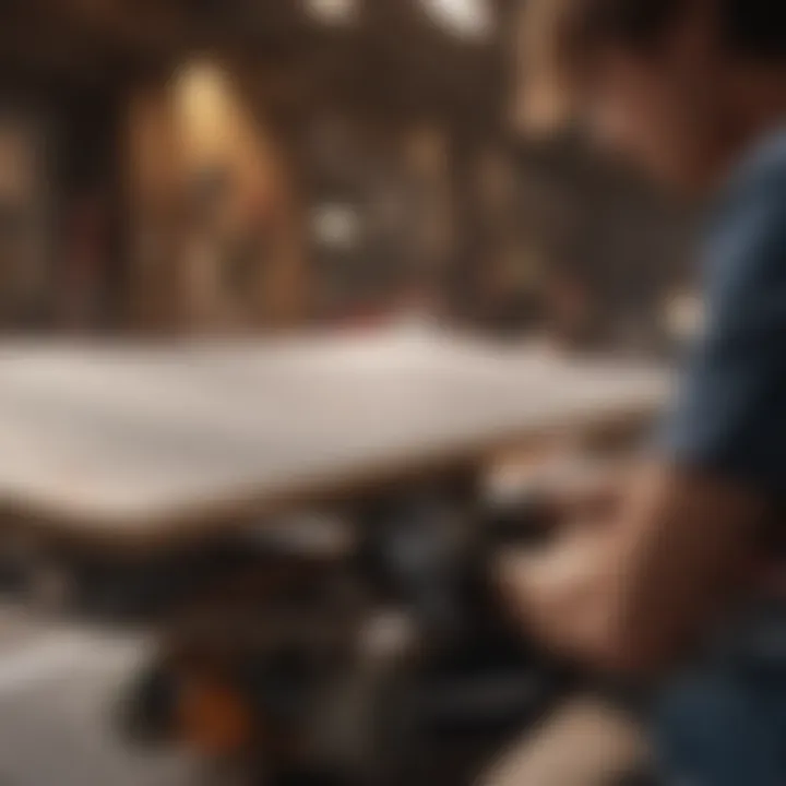 A skateboarder browsing through a catalogue for product specifications.