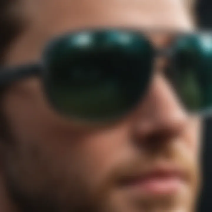 Close-up view of Chromapop technology in sunglasses