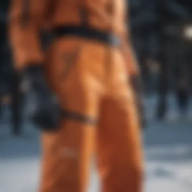 Durable Fabric for Extreme Weather Close-up of durable snow pants fabric designed for extreme conditions.