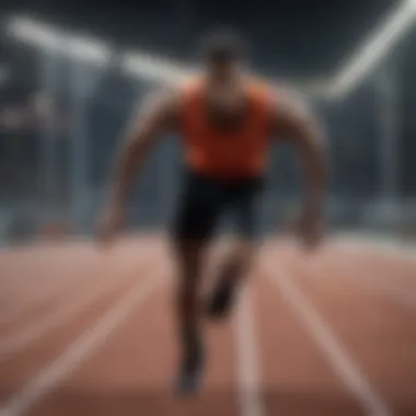 Athlete performing sprint drills on a track