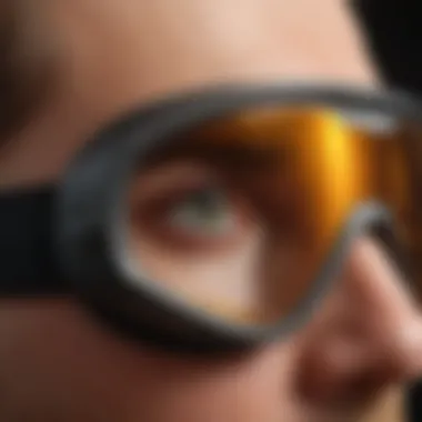 Close-up view of the innovative lens technology of Spy Bravo Goggles