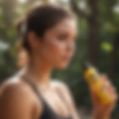 Athlete applying Sun Bum sunscreen in an outdoor setting