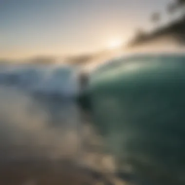 Ideal Surfing Conditions A scenic beach with perfect waves, ideal for surfing