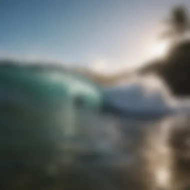 Vibrant Surf Conditions at Puerto Rican Shores A picturesque beach with vibrant surf conditions