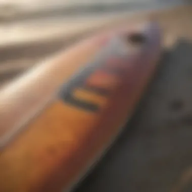 Close-up of surfboard designs showcasing local artistry