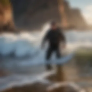 Clark Little photographing waves with unique equipment