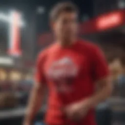 A vibrant Coke t-shirt showcased against an adventurous backdrop, symbolizing extreme sports culture.