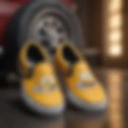A close-up view of Bart Simpson Vans Slip-On shoes showcasing their unique design.