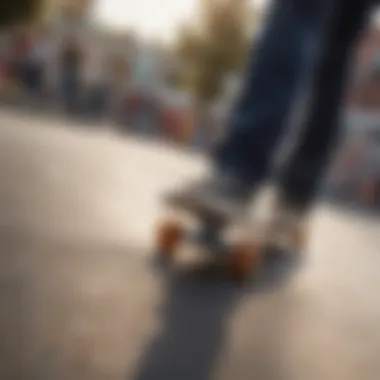 An Element skateboard in action at a skate park, capturing the essence of performance