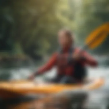 Mastering the Art of Kayak Entry A kayaker gracefully entering the water, showcasing technique.