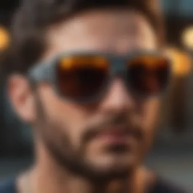 Electric Sunglasses in Action An athlete using electric sunglasses during a high-adrenaline activity