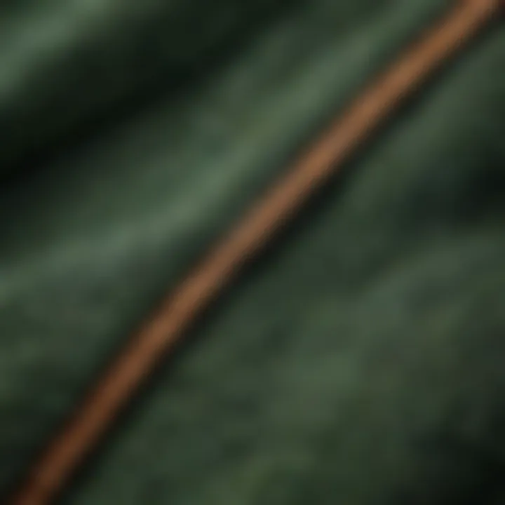 Close-up of the fabric texture of green fleece shorts