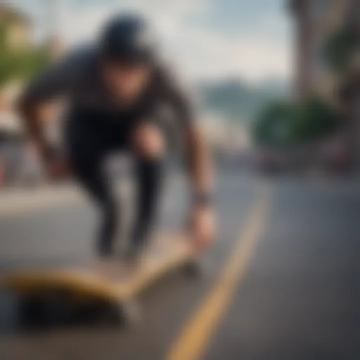 A vibrant longboarding community event featuring riders of all skill levels.