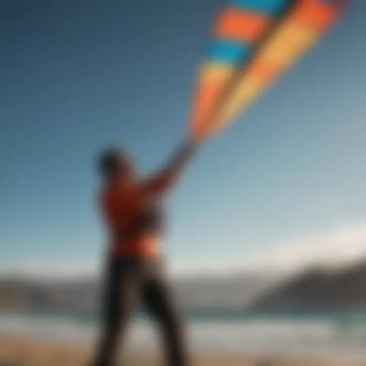 A person performing maintenance on kite lines, ensuring their longevity