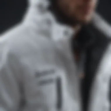 Close-up of high-performance ski jacket material