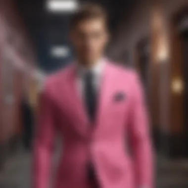 The Bold Statement of Pink Tailoring A tailored suit in vibrant pink, showcasing modern fashion trends.