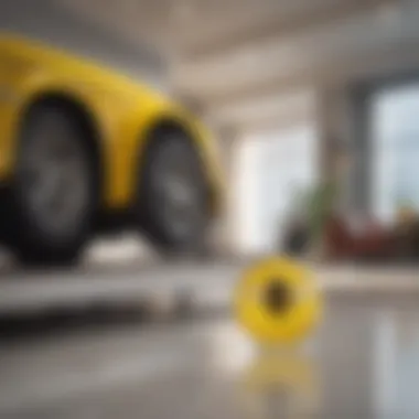Vibrant Bumblebee Air Freshener in Modern Living Room A vibrant bumblebee-themed air freshener design in a modern living room setting
