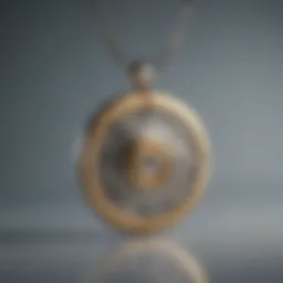 Elegant silver pendant resting on a luxurious gold chain showcasing a harmonious blend of materials
