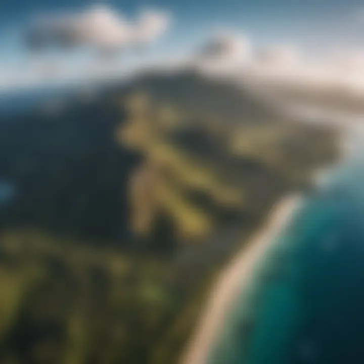 A breathtaking view of Fiji from above during a skydive.