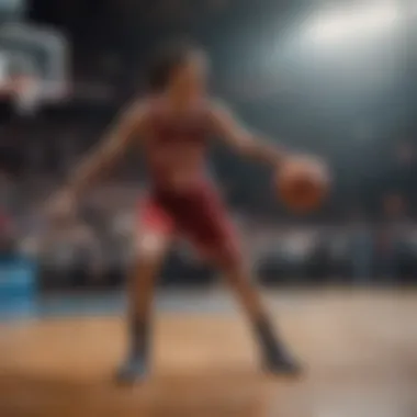Bold Move on the Court An action-packed moment showcasing a young athlete's bold move on the court.