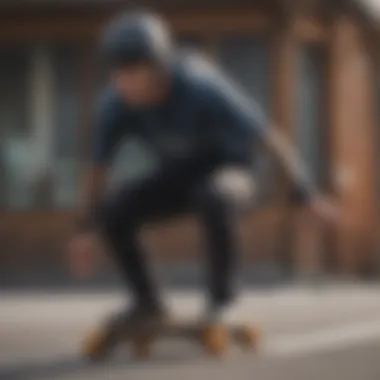 A rider demonstrating advanced techniques on a longboard