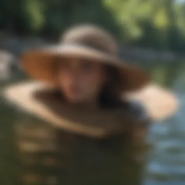 Durable sun hat suitable for kayaking in bright sunlight