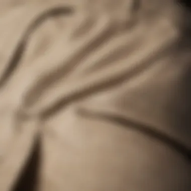 Quality Fabric of Cream Cargos Close-up of fabric texture highlighting quality
