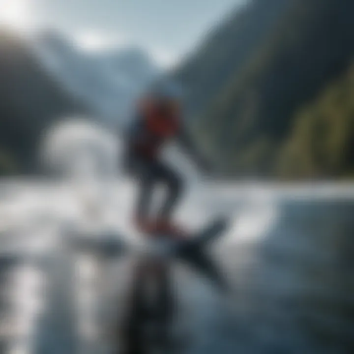 A group of enthusiasts engaging in hydro foil skiing