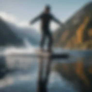 A hydro foil ski gliding over the water