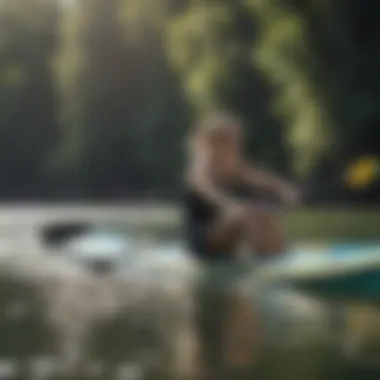 A paddler executing an efficient stroke technique on a sunny day