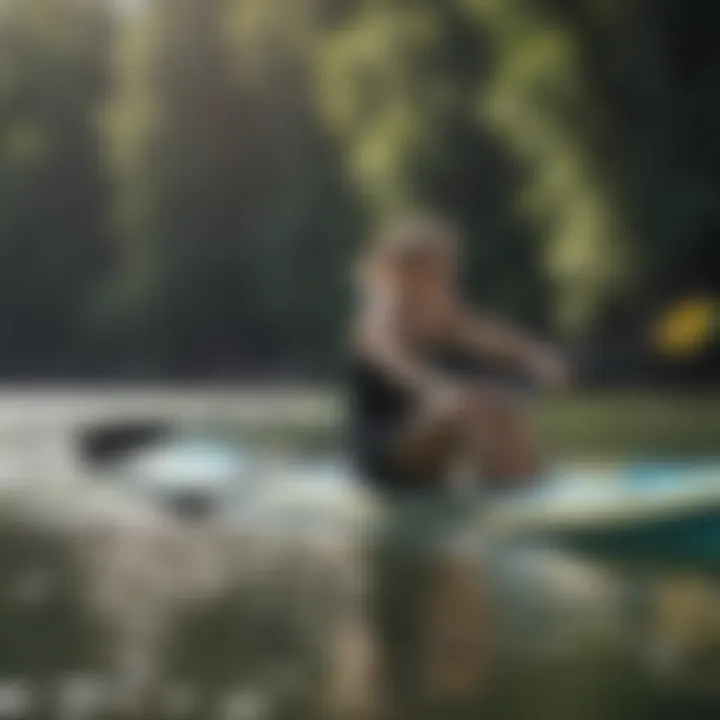 A paddler executing an efficient stroke technique on a sunny day