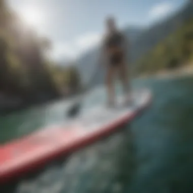 A close-up of advanced paddleboard technology showcasing modern materials