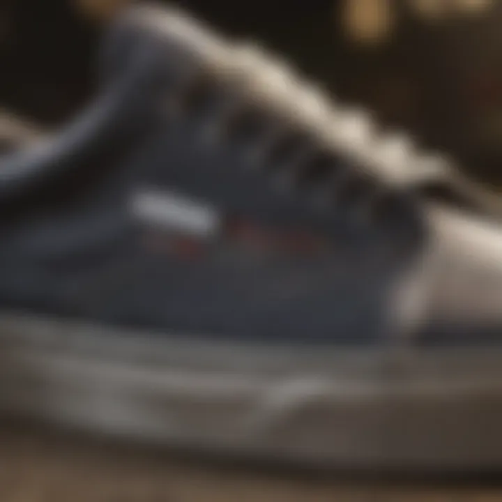 Close-up of Vans shoe pricing tags