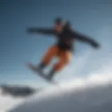 Snowboarder executing a stylish trick in mid-air