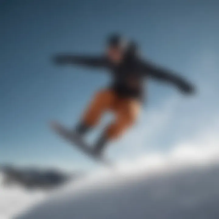 Snowboarder executing a stylish trick in mid-air