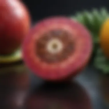 Close-up of an exotic superfruit with unique health properties