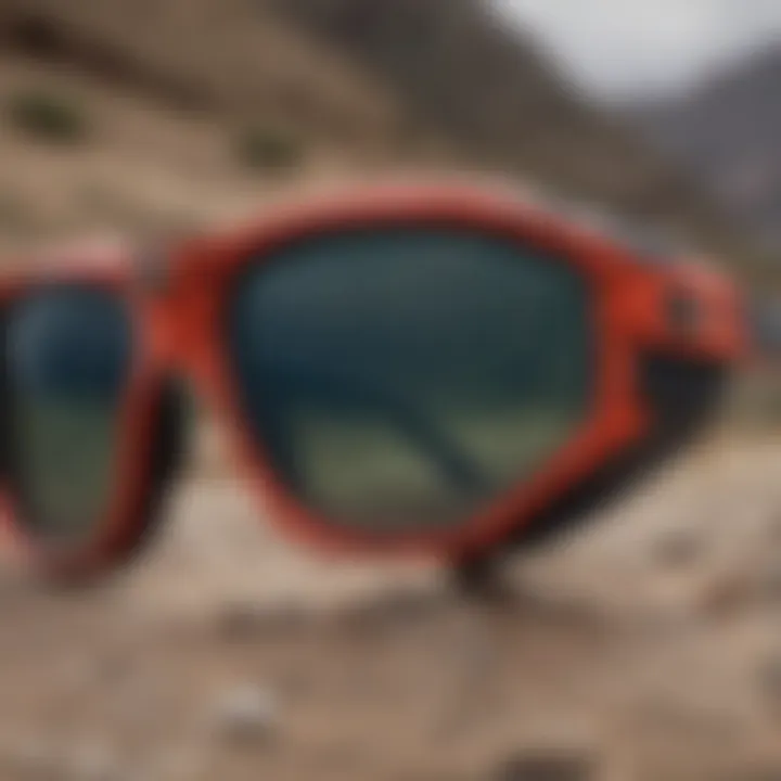 Detailed view of Pit Viper sunglasses showcasing unique design