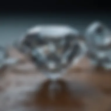 An exquisite high-resolution close-up of a raw diamond resting on a natural surface.