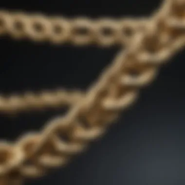 Various types of gold chains illustrating composition differences