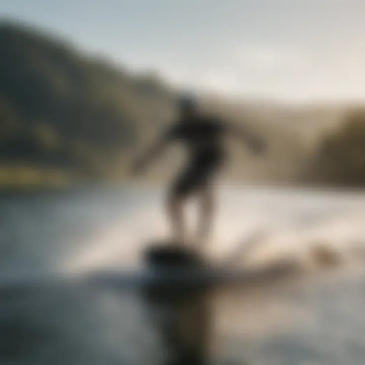 View of a wakeboarding lake highlighting ideal conditions for speed