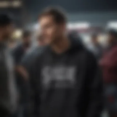 Extreme Sports Community Embracing the Vans After Party Hoodie Group of extreme sports enthusiasts wearing Vans After Party Hoodies at a vibrant event