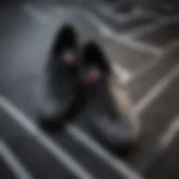 Close-up view showcasing the unique black checkerboard pattern of Vans Slip-Ons