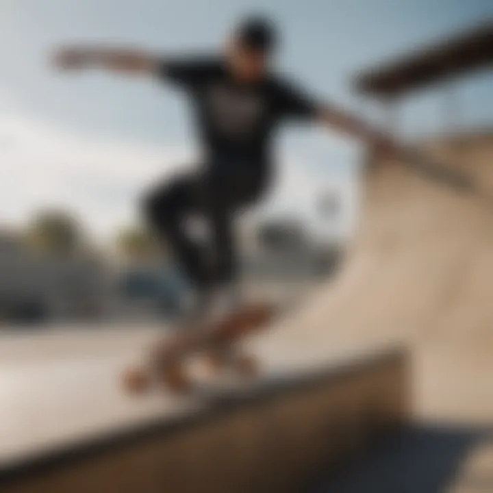 Skater performing tricks while wearing Vans Half Cab Pro