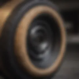 Close-up view of Vans skateboard wheels showcasing unique tread patterns
