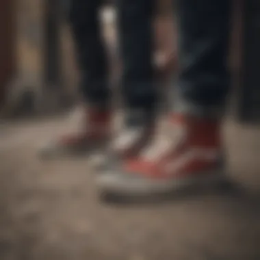 A group of skateboarders wearing diverse Vans sneakers