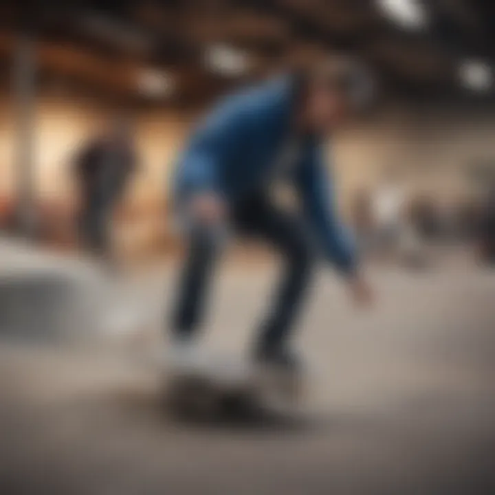 Group of friends wearing Vans Truckers at a skate park